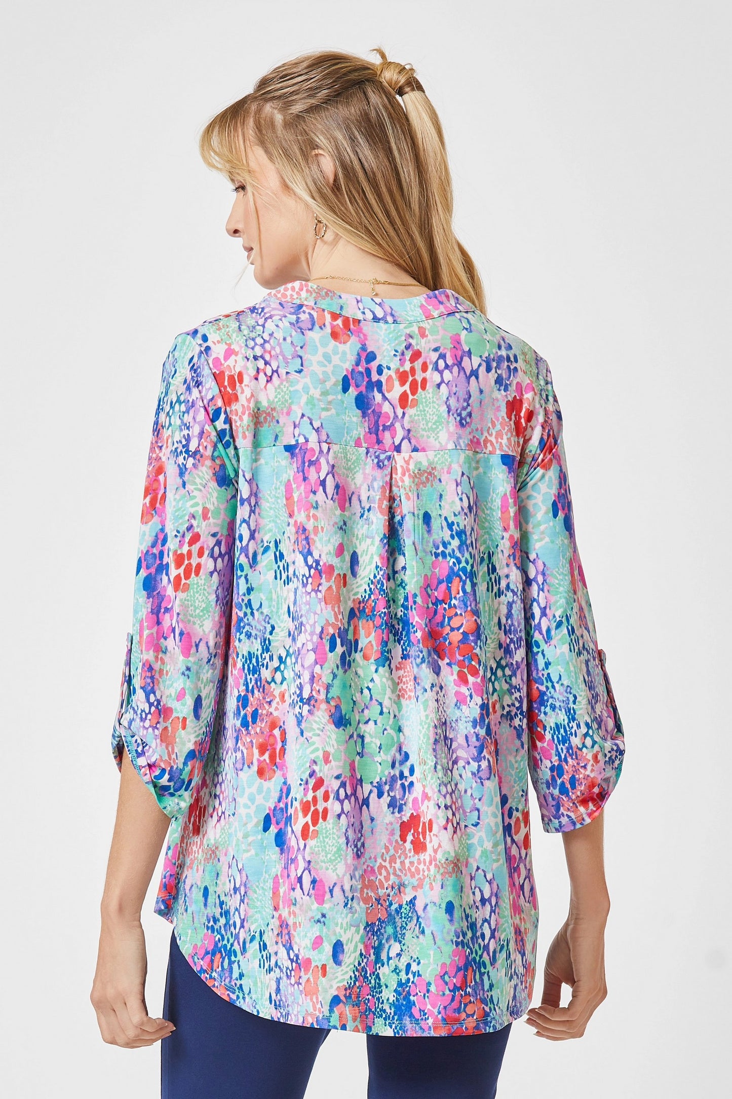 The Lizzy Stay with Me Teal Blouse Top - Final Sale