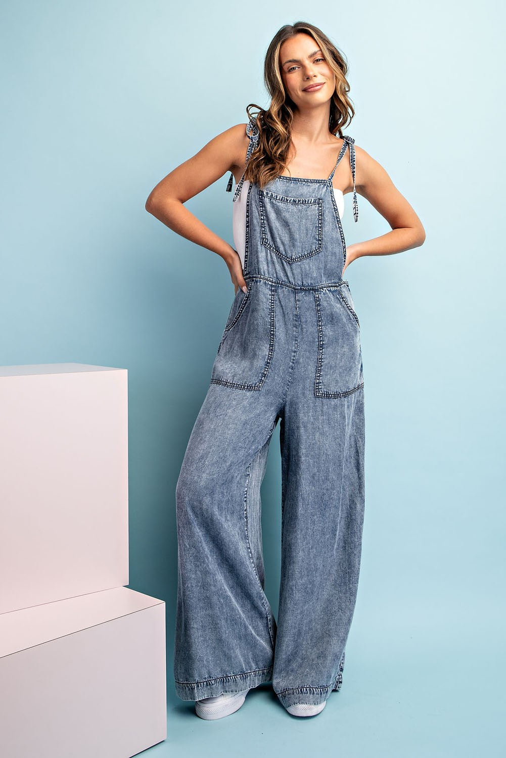 Not A Farmer Acid Wash Jumpsuit - Final Sale
