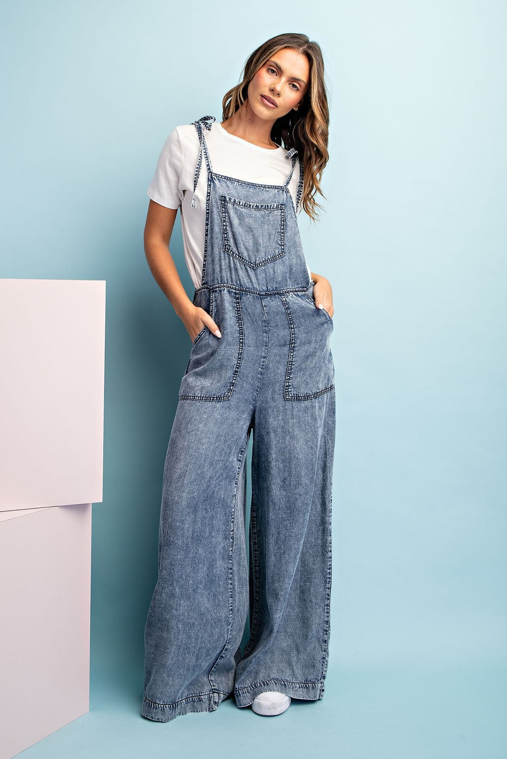 Not A Farmer Acid Wash Jumpsuit - Final Sale
