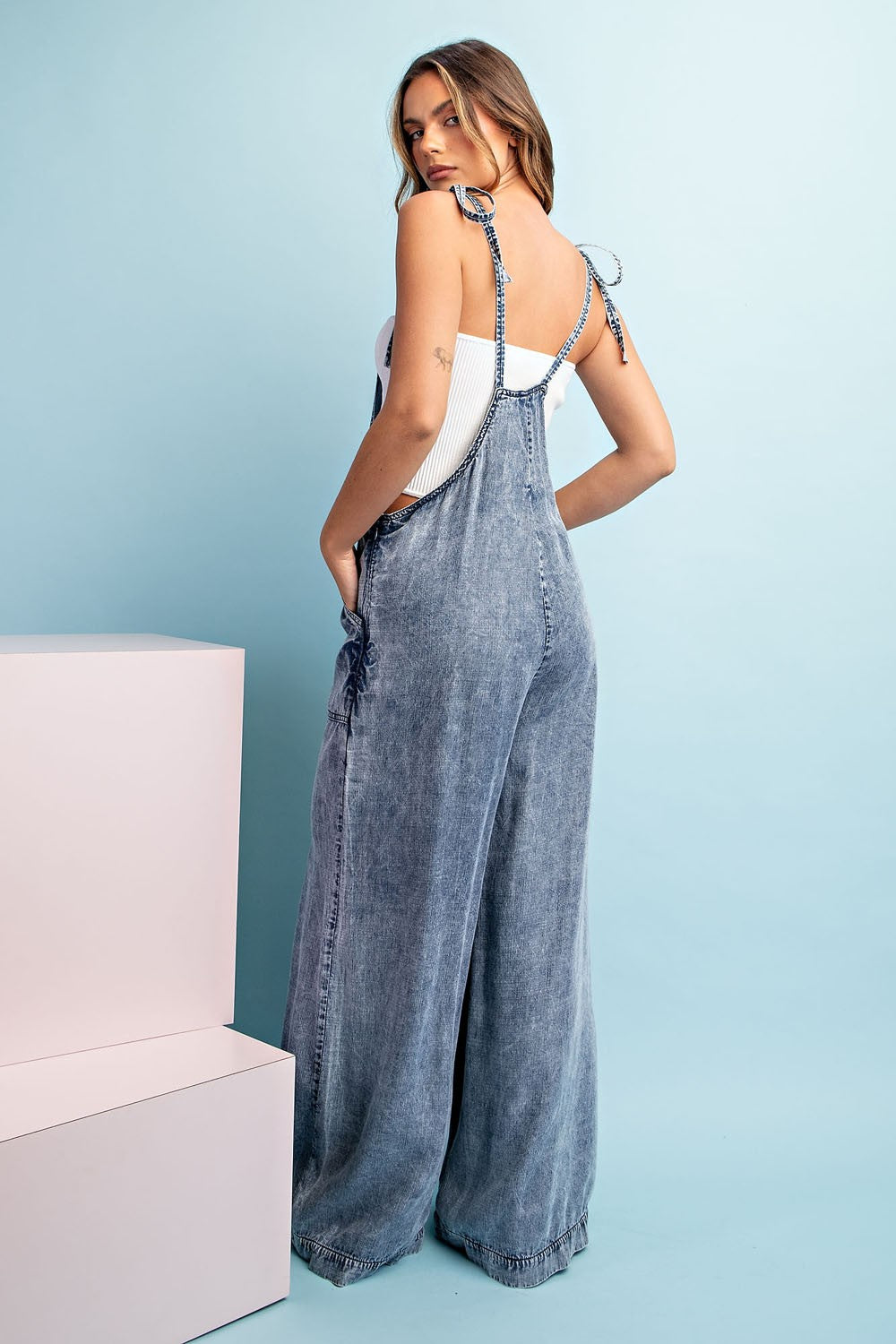Not A Farmer Acid Wash Jumpsuit - Final Sale