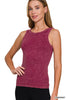 2 Way Neckline Washed Ribbed Seamless Tank Top | ZENANA - Final Sale