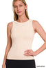2 Way Neckline Washed Ribbed Seamless Tank Top | ZENANA - Final Sale