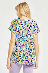 The Lizzy Trust the Process Floral Short Sleeve Blouse Top