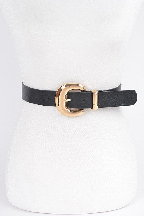 Faux Leather Metal Buckle Belt (3 COLORS) *LA LIVE PREORDER