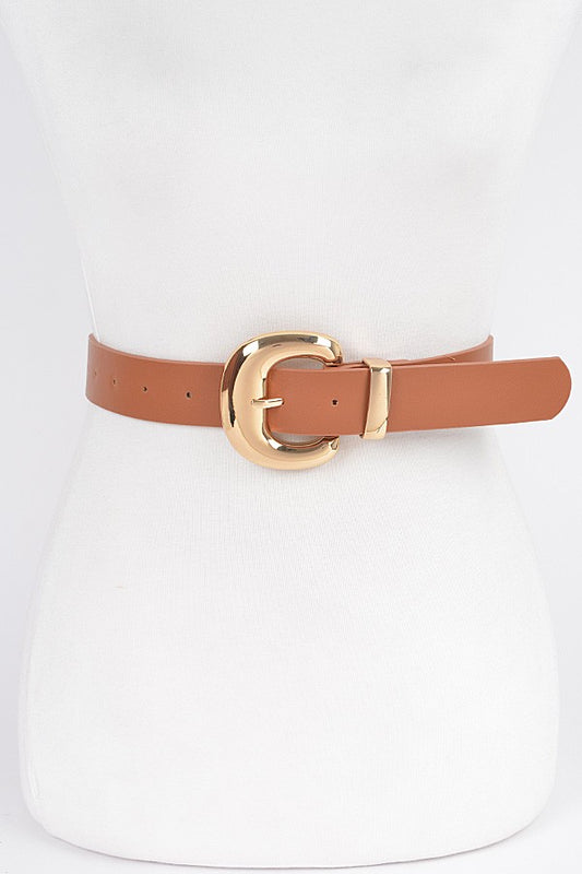 Faux Leather Metal Buckle Belt (3 COLORS) *LA LIVE PREORDER