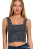 Washed Ribbed Cropped Tank Top* - Final Sale