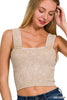 Washed Ribbed Cropped Tank Top* - Final Sale