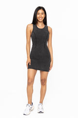 Mineral Washed Fitted Ribbed Tank Dress
