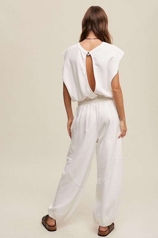 Athleisure French Terry Loose Jogger Jumpsuit | LISTICLE