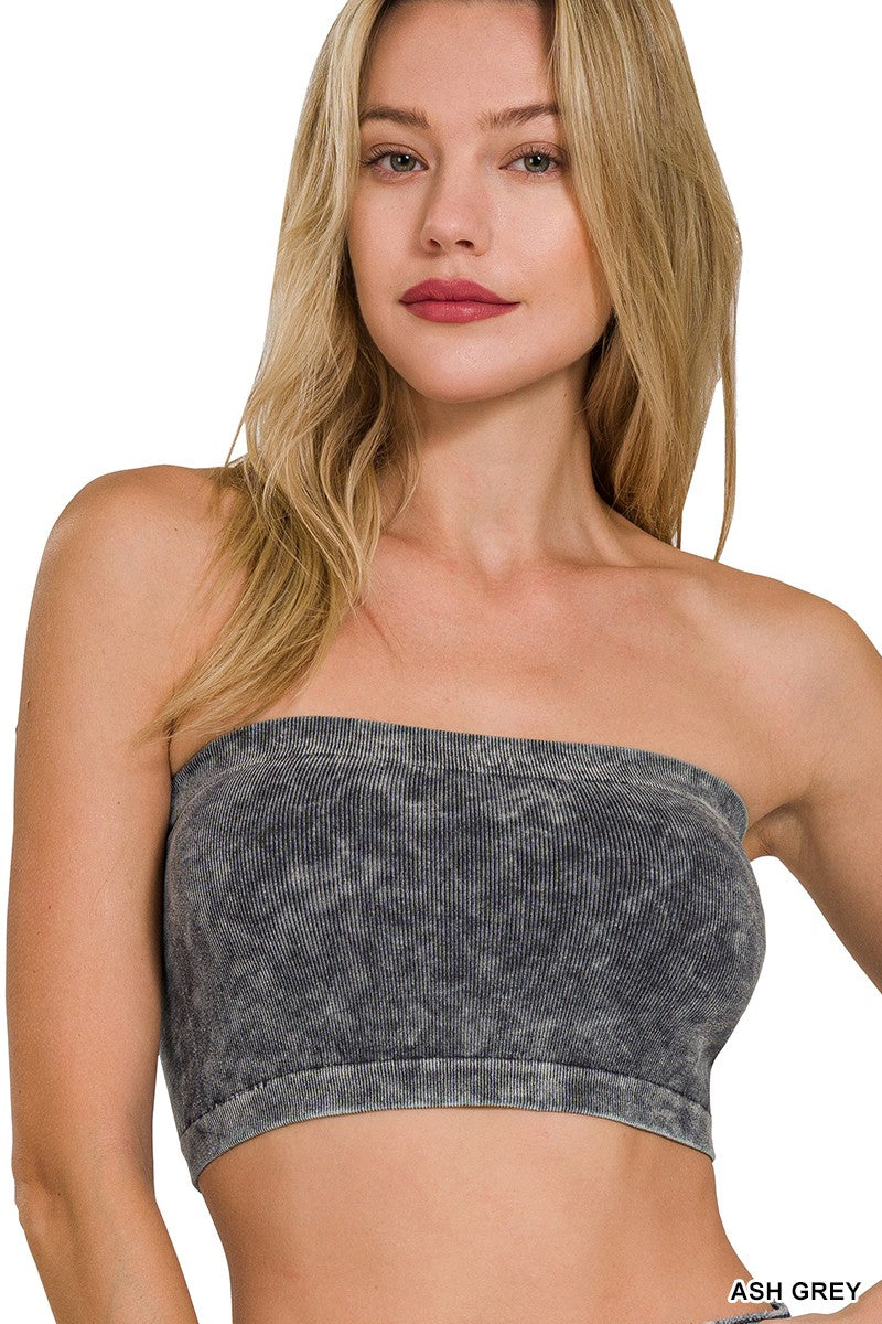 Washed Ribbed Tube Top * - Final Sale