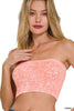 Washed Ribbed Tube Top * - Final Sale