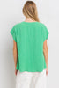 Solid Linen V-neck Short Sleeve Top - Final Sale
