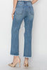 High Rise Crop Straight Denim Jeans | RISEN
