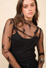 Lettuce Ruffle Sheer Mock Neck Lace Top - Final Sale