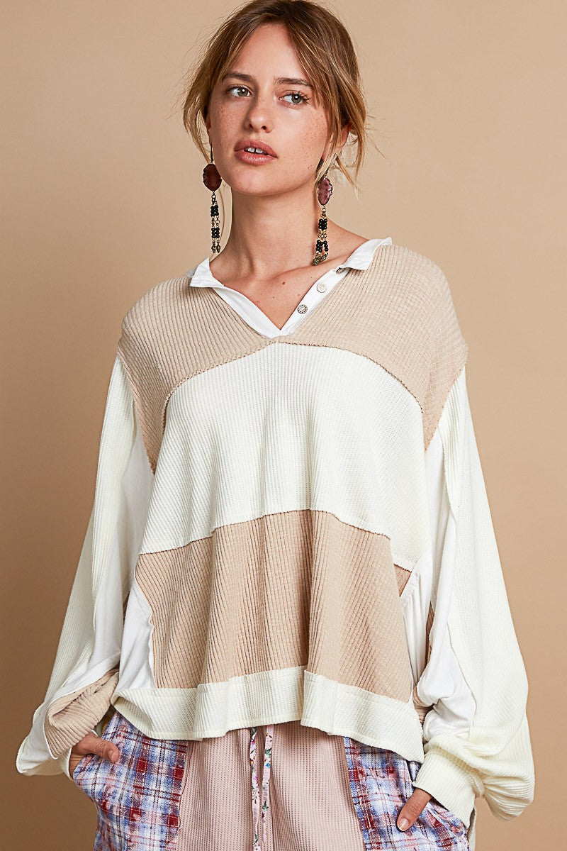 Kickback Round Neck Long Sleeve Top** - Final Sale