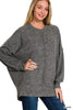 Brushed Melange Hacci Oversized Sweater Top* - Final Sale