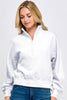 Fleece Comfy Half Zip Sweatshirt With Mock Neckline