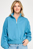 Fleece Comfy Half Zip Sweatshirt With Mock Neckline