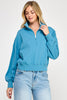 Fleece Comfy Half Zip Sweatshirt With Mock Neckline