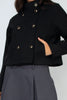 Double-Breasted Solid Crop Coat - Final Sale