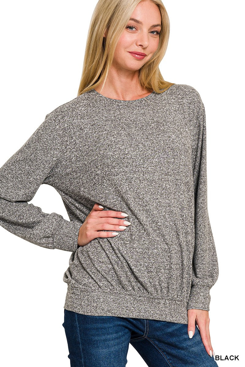 Soft Melange Round Neck Pullover*