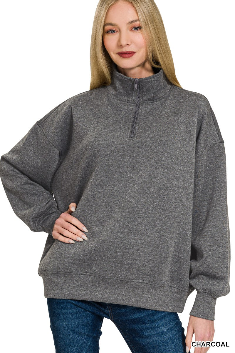 Scuba Half Zip Pullover (7 COLORS) | ZENANA *LA LIVE PREORDER