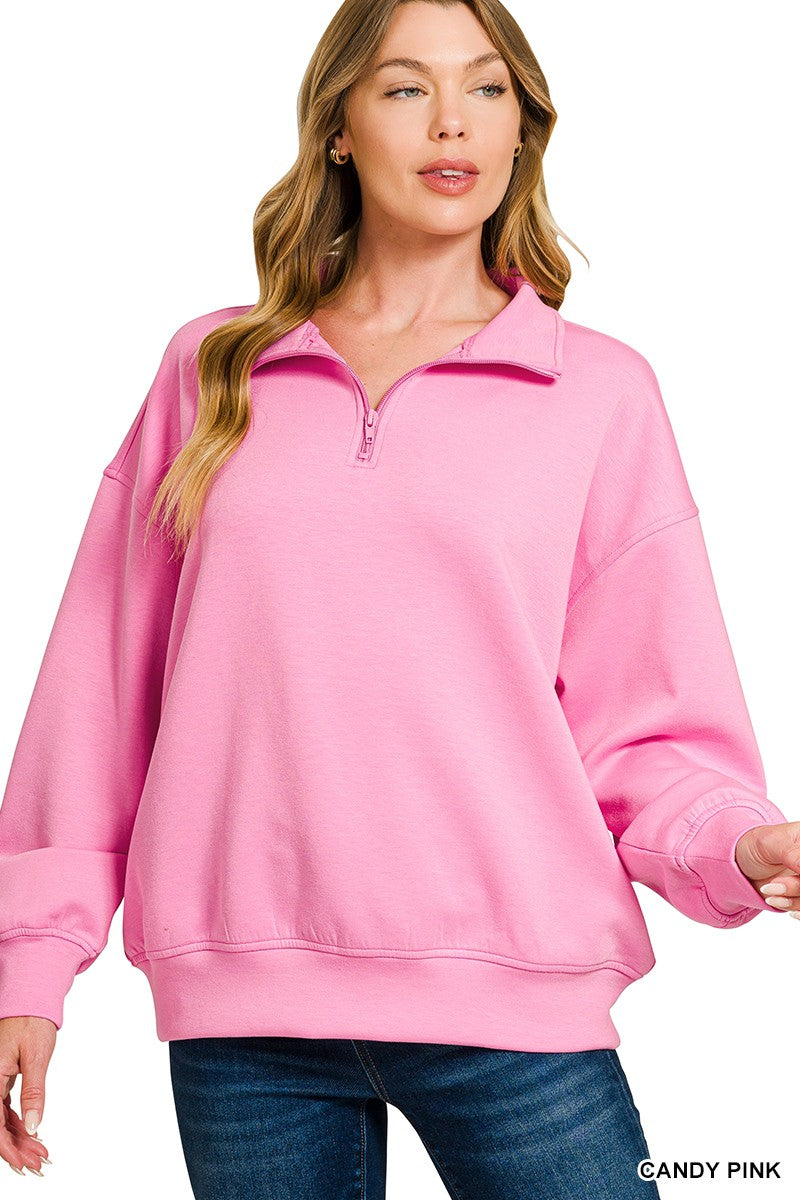 Scuba Half Zip Pullover (7 COLORS) | ZENANA *LA LIVE PREORDER