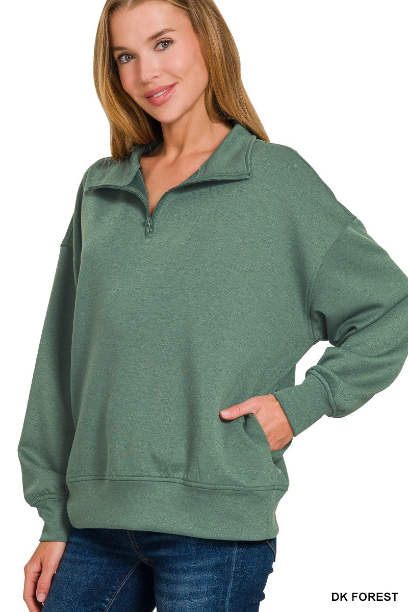 Scuba Half Zip Pullover (7 COLORS) | ZENANA *LA LIVE PREORDER
