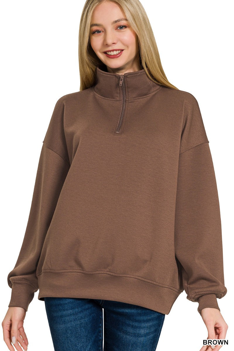 Scuba Half Zip Pullover (7 COLORS) | ZENANA *LA LIVE PREORDER