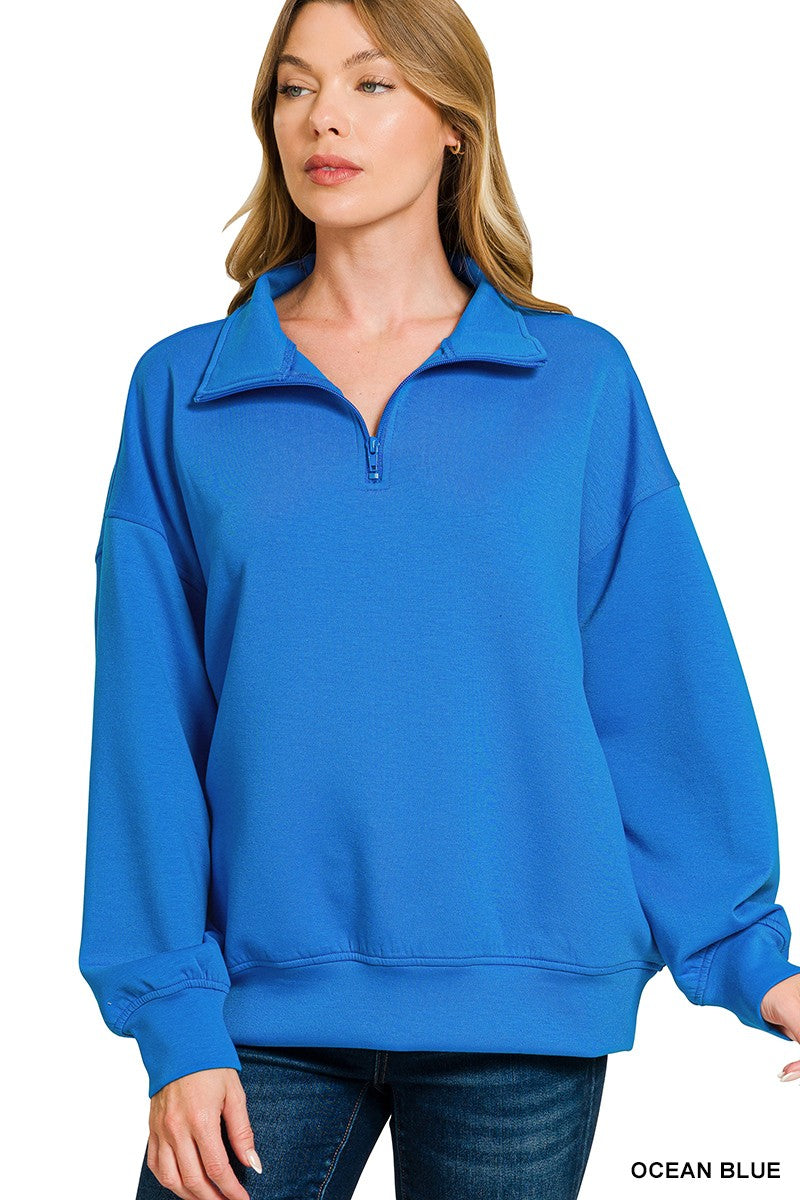 Scuba Half Zip Pullover (7 COLORS) | ZENANA *LA LIVE PREORDER