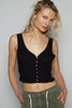 V-neck Lace Detail Ribbed Tank Top | POL - Final Sale