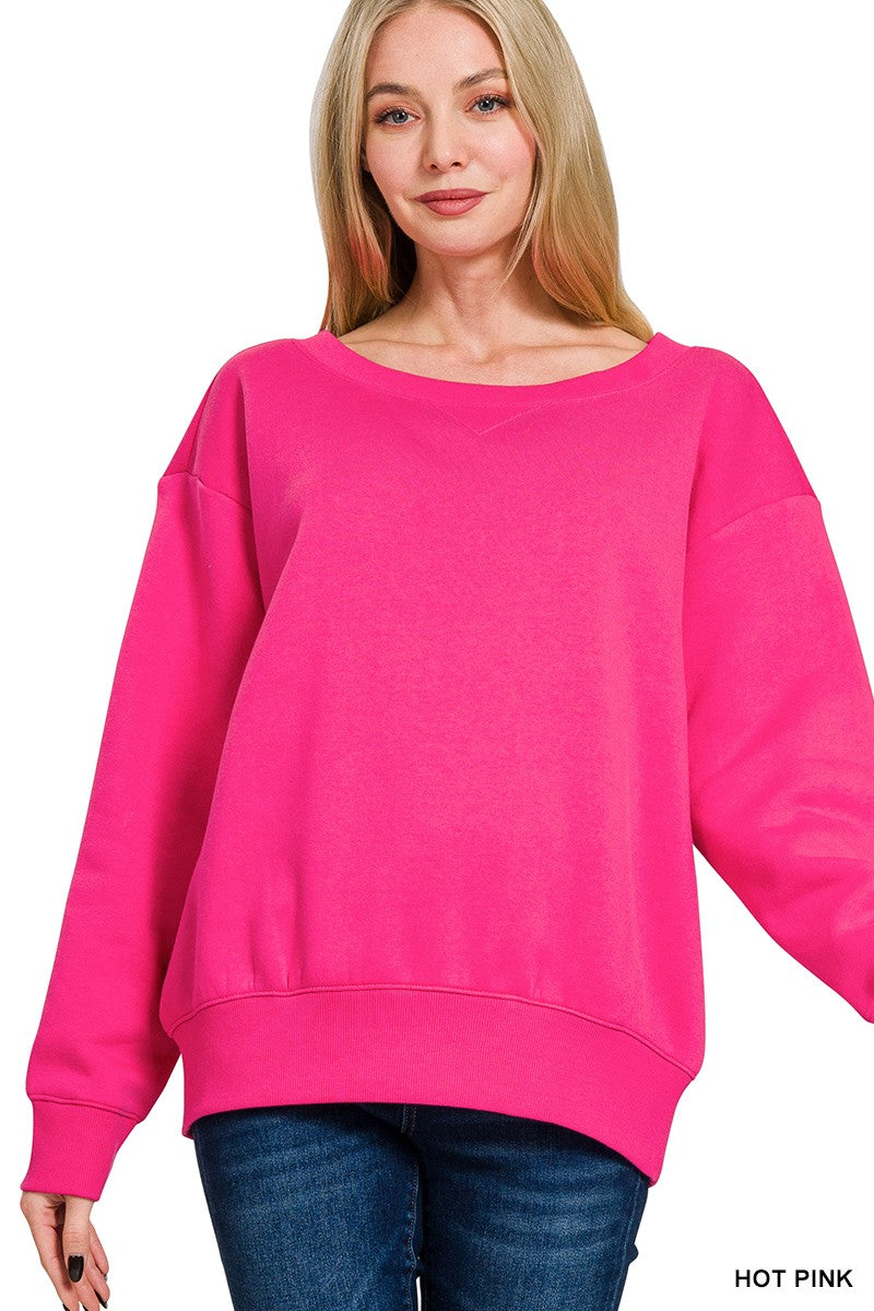 The Robyn Fleece Boat Neck Sweatshirts | Zenana (7 COLORS) *DEAL*