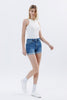 HIGH RISE DOUBLE CUFFED DENIM SHORTS | LOVERVET BY VERVET
