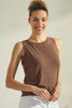Ribbed Viscose Crew Neck Loose Fit Tank Top (6 COLORS)
