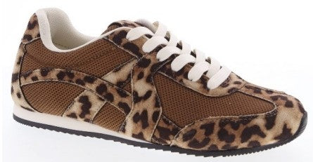 Leopard Suede Platform Sneakers