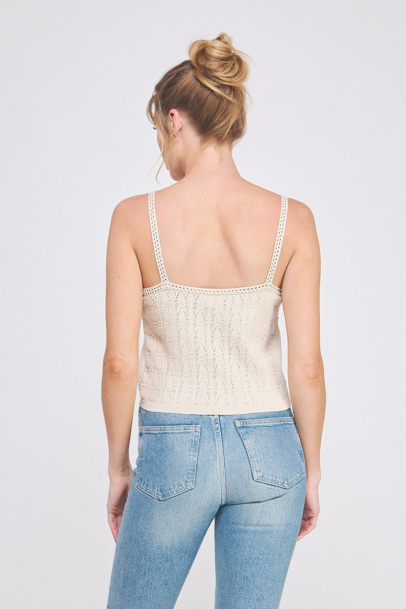 The Soft Serve Pointelle Knit Tank Top - Final Sale