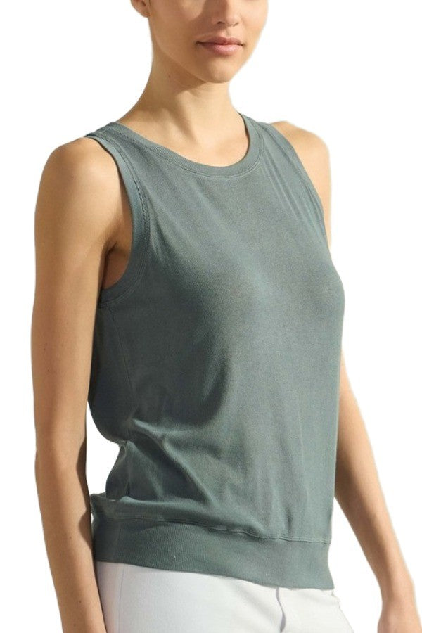 Ribbed Viscose Crew Neck Loose Fit Tank Top (6 COLORS) *DEAL*
