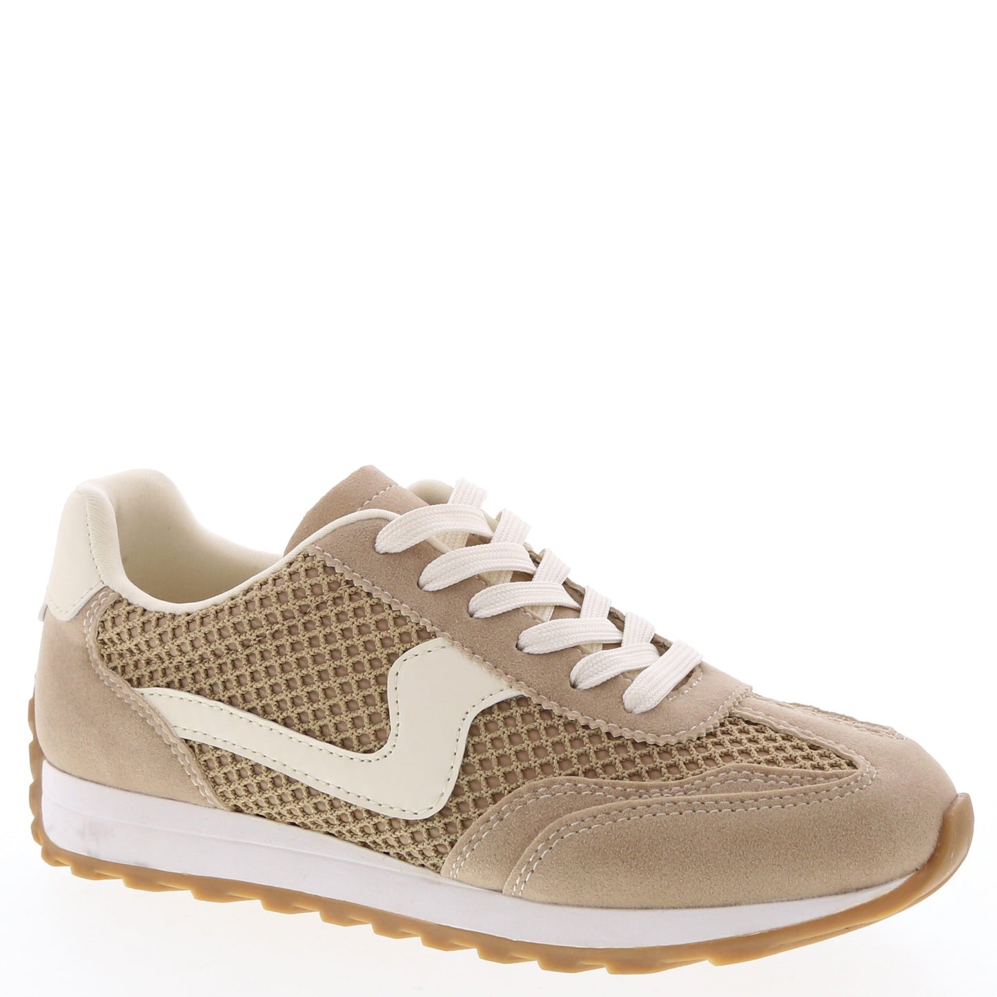 Camel Training Stripe Swoosh Sneakers