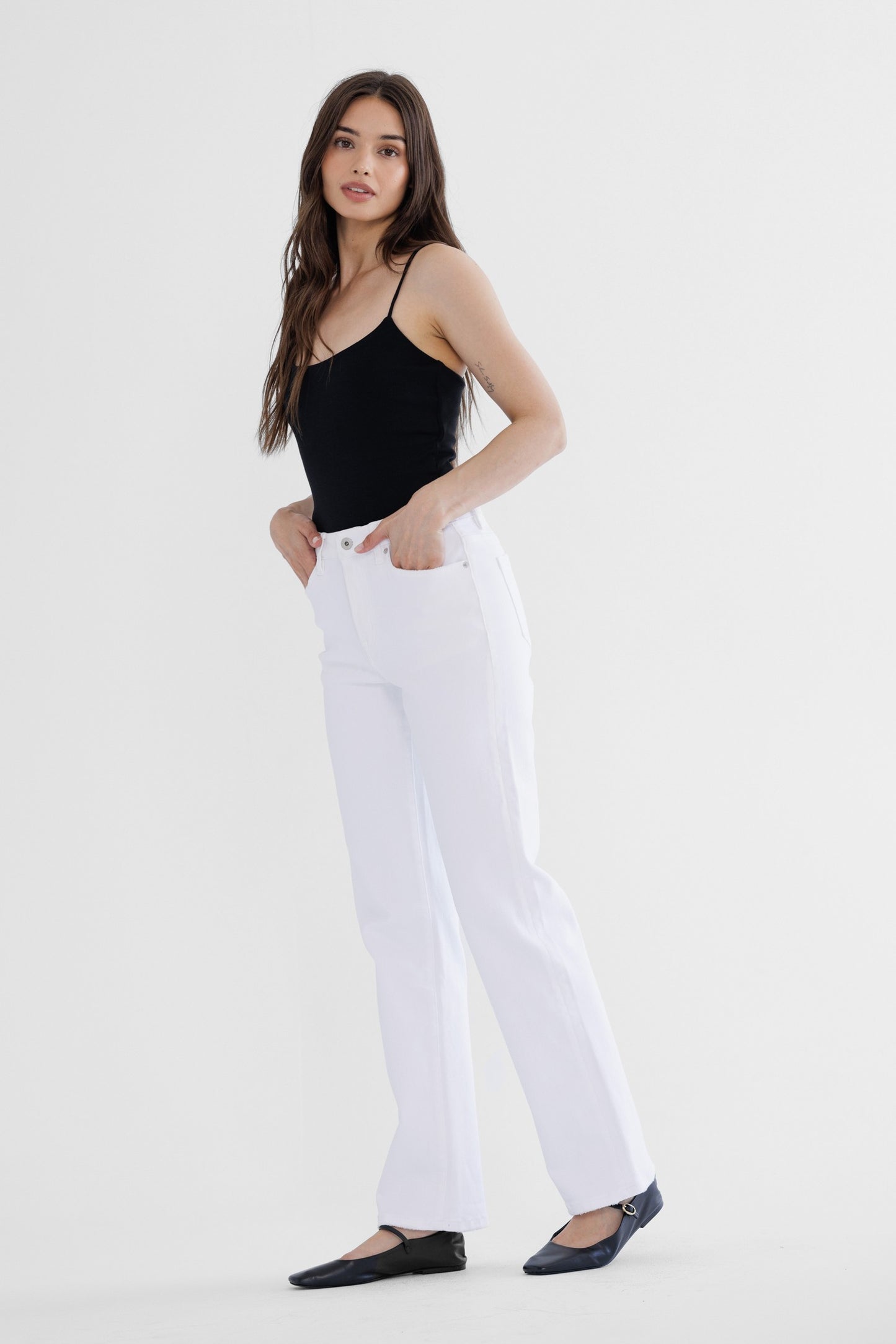 MICA | Dutch White High Rise Straight Denim Jeans