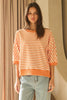Orange Creamsicle Striped Knit Top