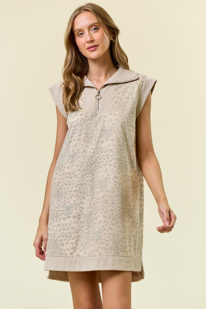 Savannah Animal Print Suede Mini Dress