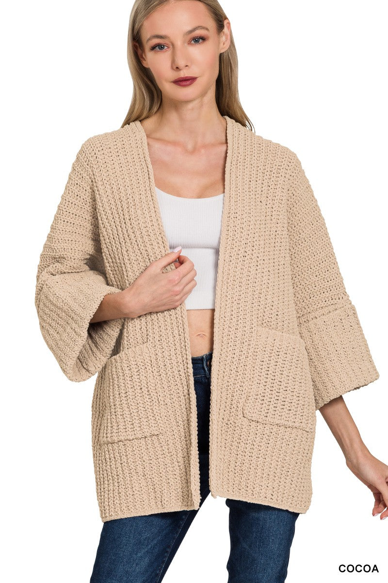 The Willow Oversized Open Cardigan Sweater Zenana (6 COLORS