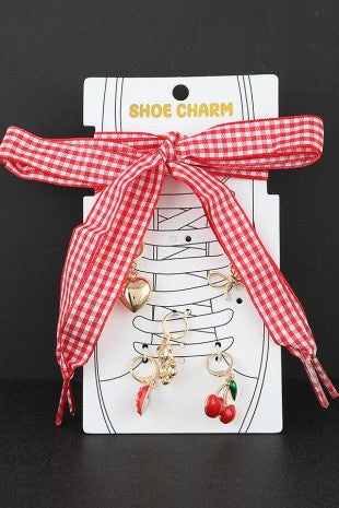 GOLD/RED Cherry Ribbon Shoe Charm *LA LIVE PREORDER