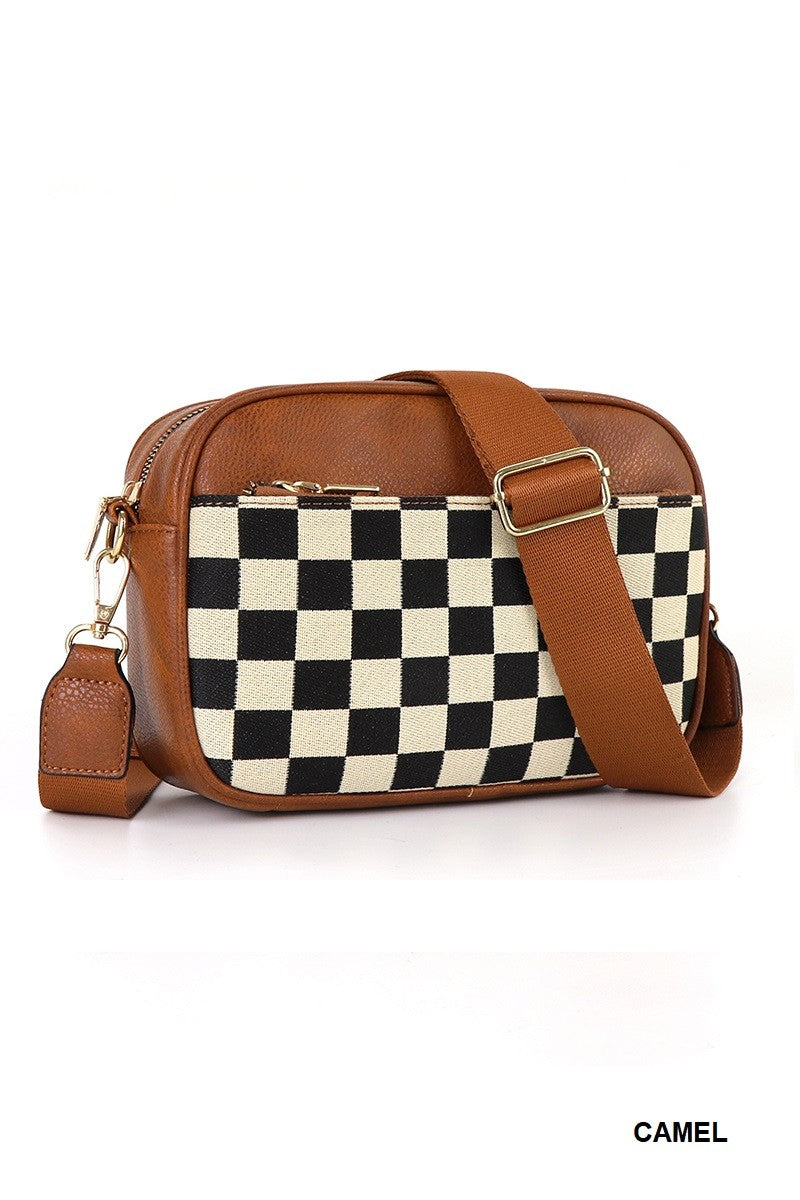 Checkered Crossbody Camera Bag (2 COLORS) | ZENANA *LA LIVE PREORDER 1.1