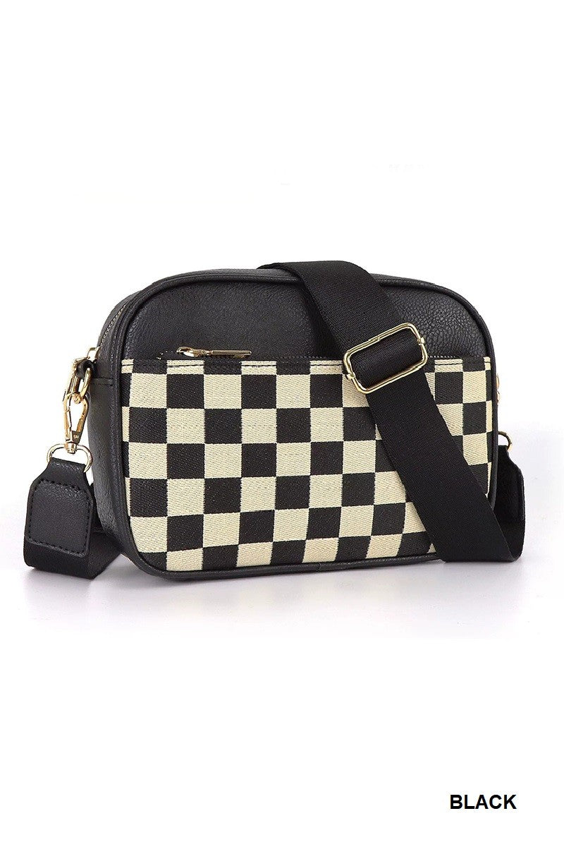 Checkered Crossbody Camera Bag (2 COLORS) | ZENANA *LA LIVE PREORDER 1.1