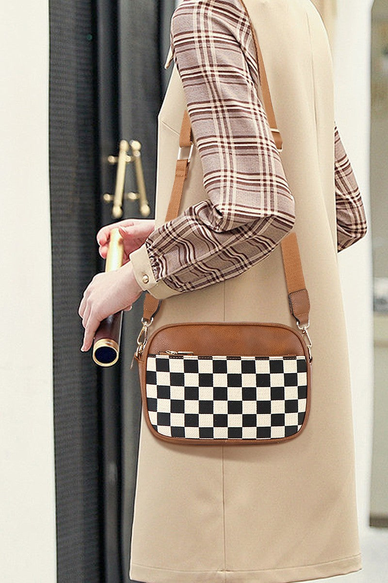 Checkered Crossbody Camera Bag (2 COLORS) | ZENANA *LA LIVE PREORDER 1.1