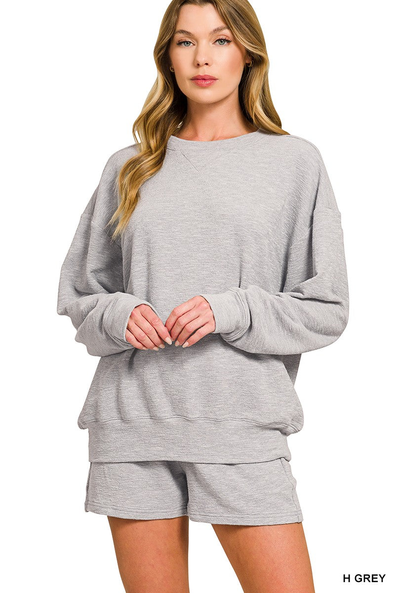 Slub Pullover & Shorts 2pcs Set (7 COLORS) | ZENANA *LA LIVE PREORDER