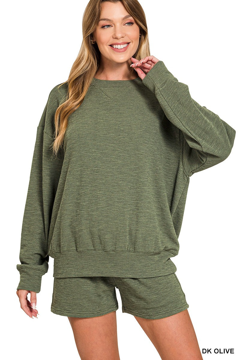 Slub Pullover & Shorts 2pcs Set (7 COLORS) | ZENANA *LA LIVE PREORDER