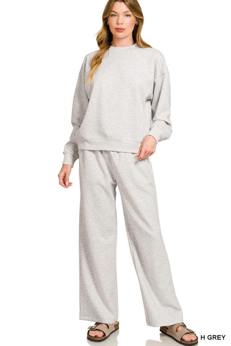 Scuba Crewneck Pullover & Pants Set (5 COLORS) | ZENANA *LA LIVE PREORDER