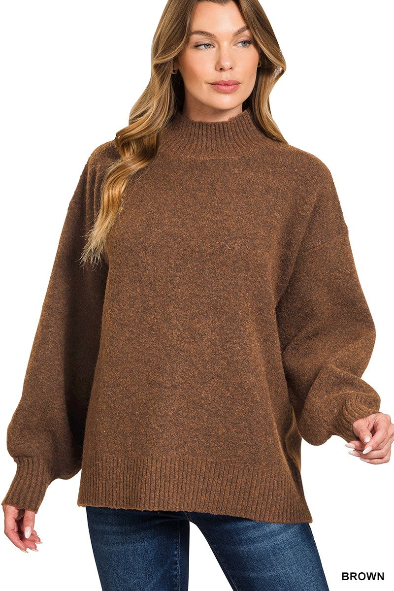 Mock Neck Sweater (4 COLORS) | ZENANA *LA LIVE PREORDER